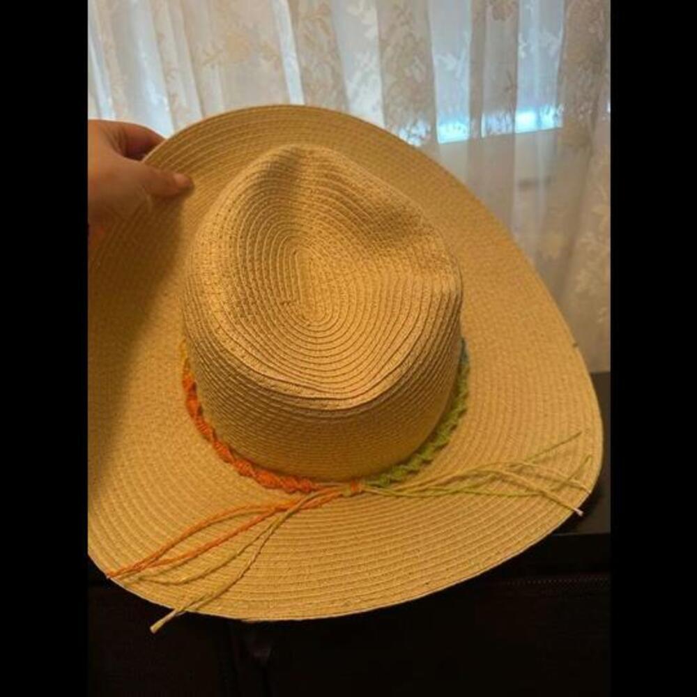 Panama Jack Straw Sun Hat with Colorful Braided Band - Picture 2 of 3
